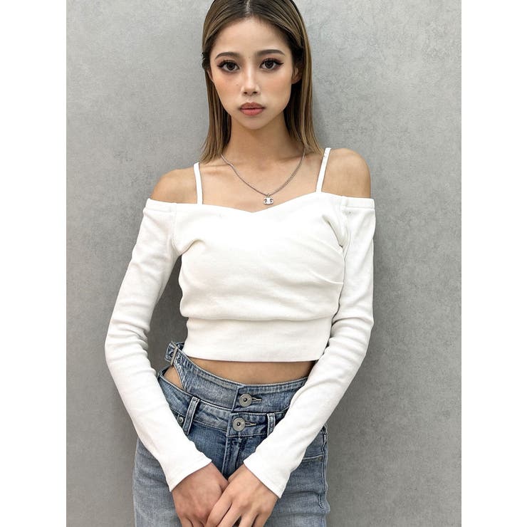即日発送！GYDA カシュクールデザインオフショルトップス オフホワイト ジェイダ GYDA カシュクールデザインオフショルトップス （オフ