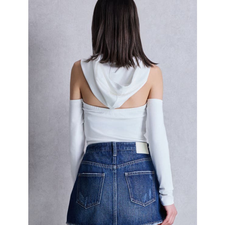 GGフードショルダーオープンデザインショートトップス | GYDA | 詳細画像7 