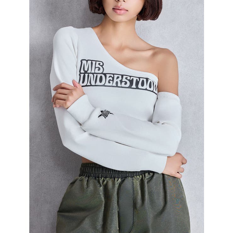 オフホワイト | MIS UNDERSTOODワンショルショートトップス | GYDA