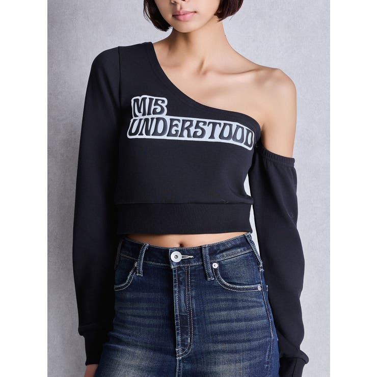 ブラック | MIS UNDERSTOODワンショルショートトップス | GYDA
