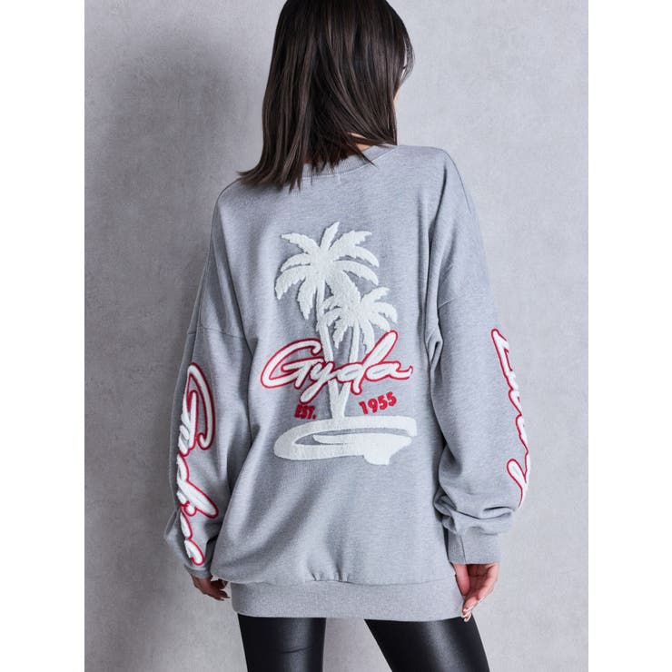 トレーナー スウェット palm tree Gydies Lovingサガラスウェットトップス レディース palm tree Gydies Lovingサガラスウェットトップス[品番