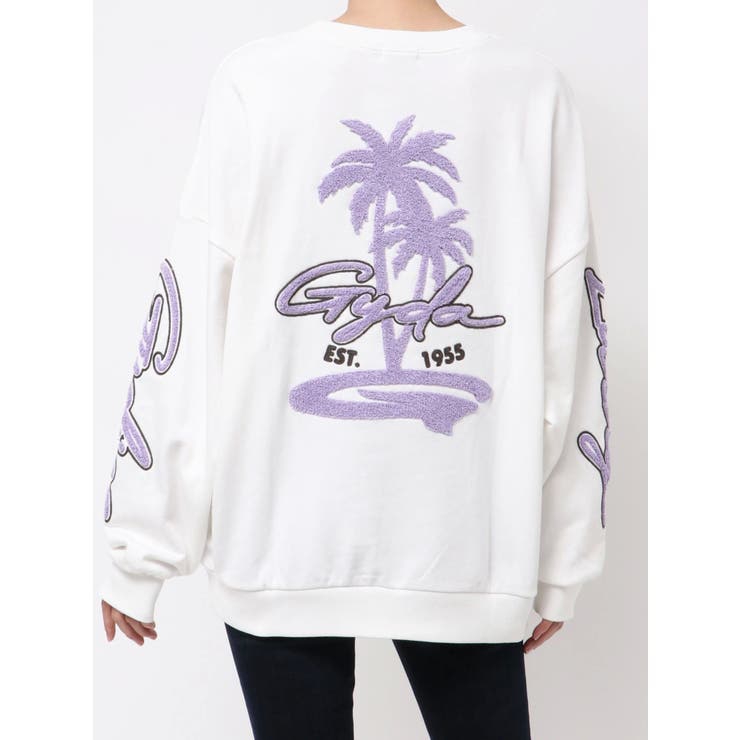 トレーナー スウェット palm tree Gydies Lovingサガラスウェットトップス レディース palm tree Gydies Lovingサガラスウェットトップス[品番