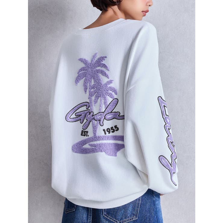 オフホワイト | palm tree Gydies Lovingサガラスウェットトップス | GYDA
