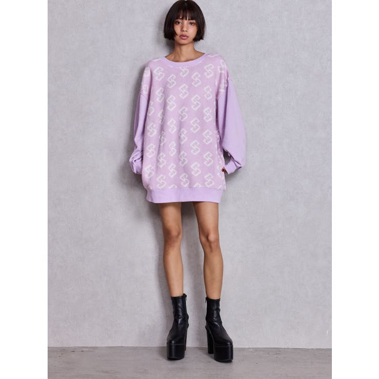 SHOPLIST限定】GGニットドッキングスウェットトップス[品番