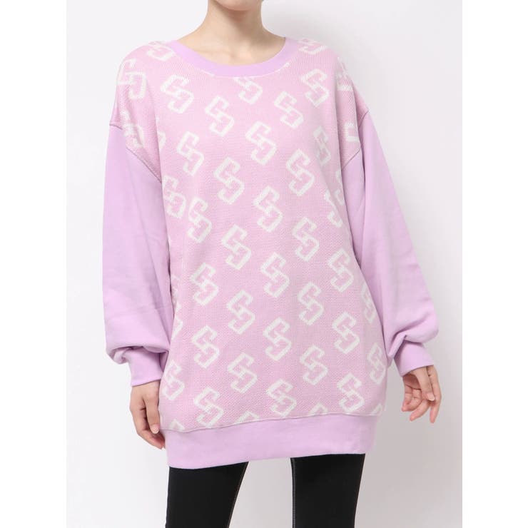 GYDA ニットドッキング スウェットトップス　ブラック GYDA Symmetry GYDA ニットドッキング スウェットトップス