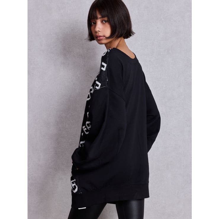 SHOPLIST限定】GGニットドッキングスウェットトップス[品番