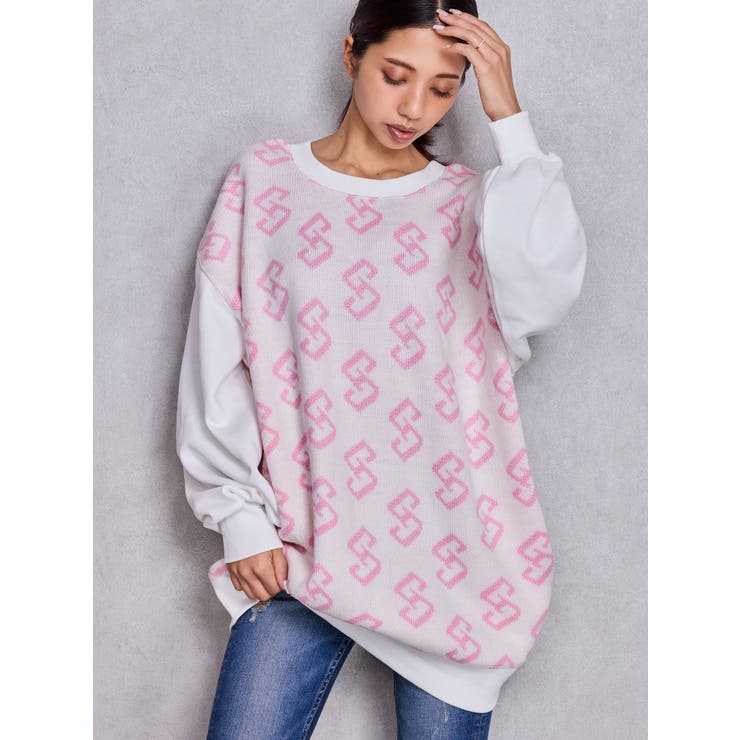 【SHOPLIST限定】GGニットドッキングスウェットトップス | GYDA | 詳細画像7 