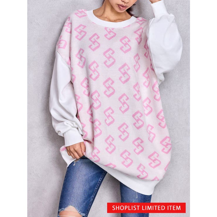 オフホワイト | 【SHOPLIST限定】GGニットドッキングスウェットトップス | GYDA