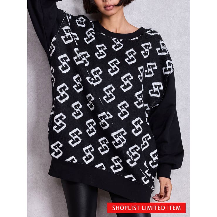 ブラック | 【SHOPLIST限定】GGニットドッキングスウェットトップス | GYDA