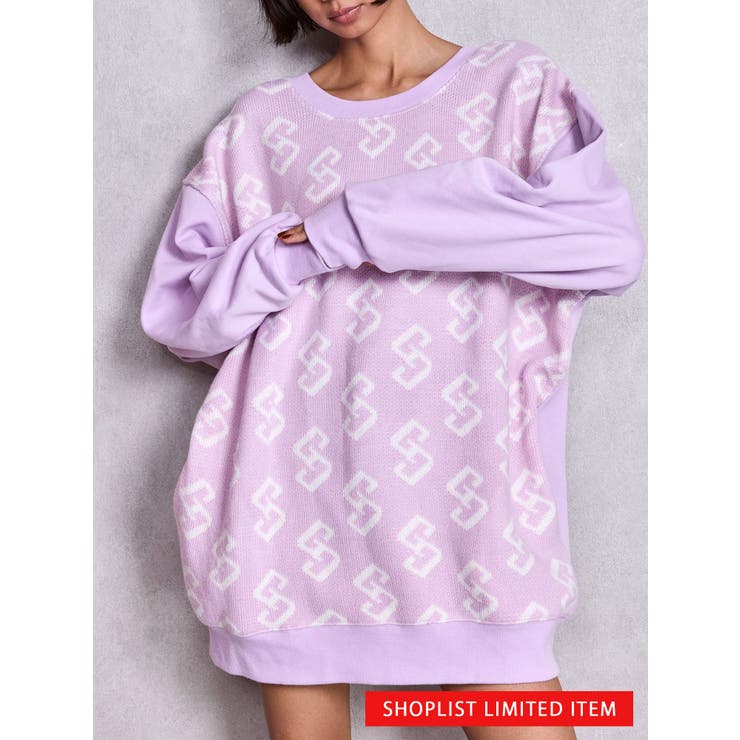 パープル | 【SHOPLIST限定】GGニットドッキングスウェットトップス | GYDA