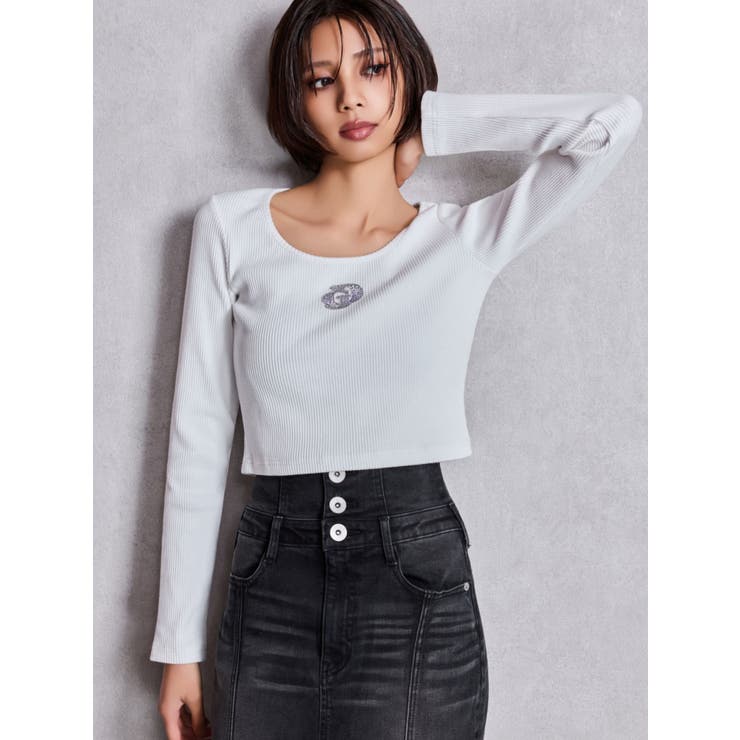 GDロゴラインストーンテレコトップス | GYDA | 詳細画像3 