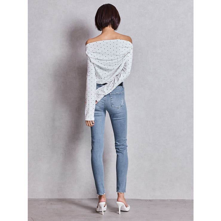 ドットパターンオフショルトップス | GYDA | 詳細画像5 