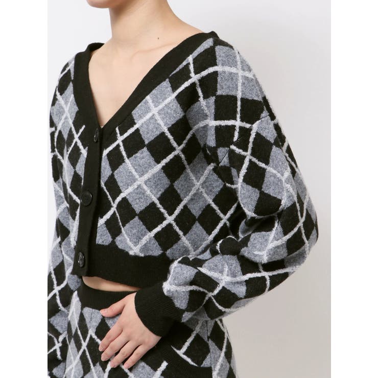 アーガイルニットカーディガン | GYDA | 詳細画像14 