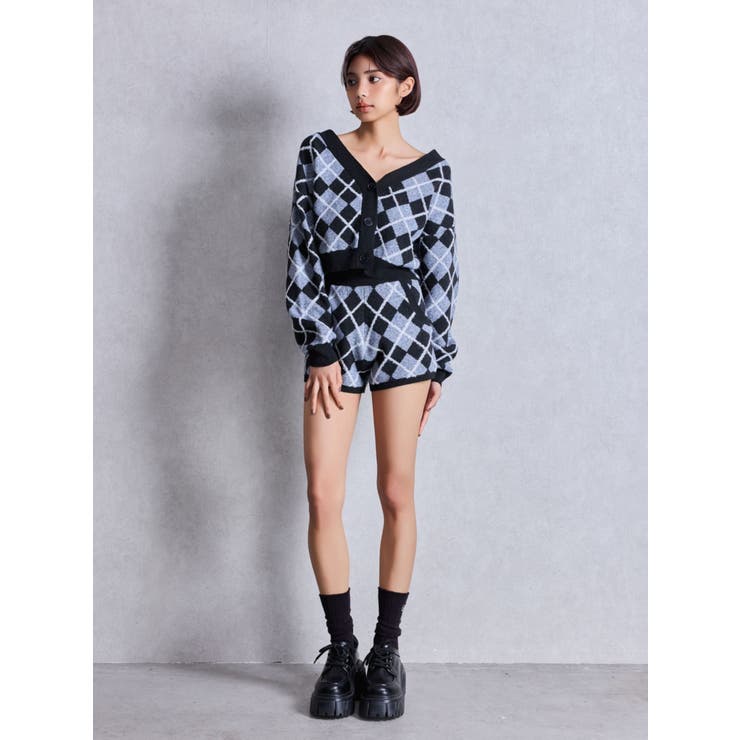 アーガイルニットカーディガン | GYDA | 詳細画像8 