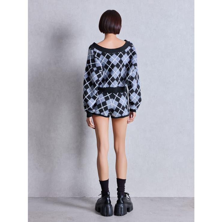 アーガイルニットカーディガン | GYDA | 詳細画像9 