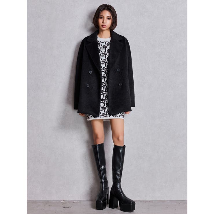 ラメmaterialチェスターコート | GYDA | 詳細画像12 