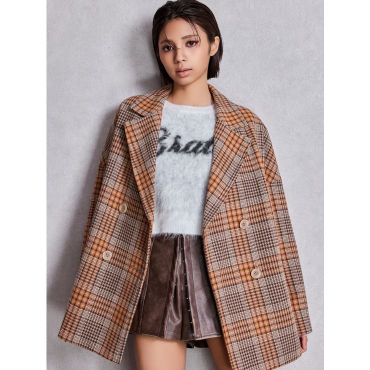 ラメmaterialチェスターコート | GYDA | 詳細画像3 