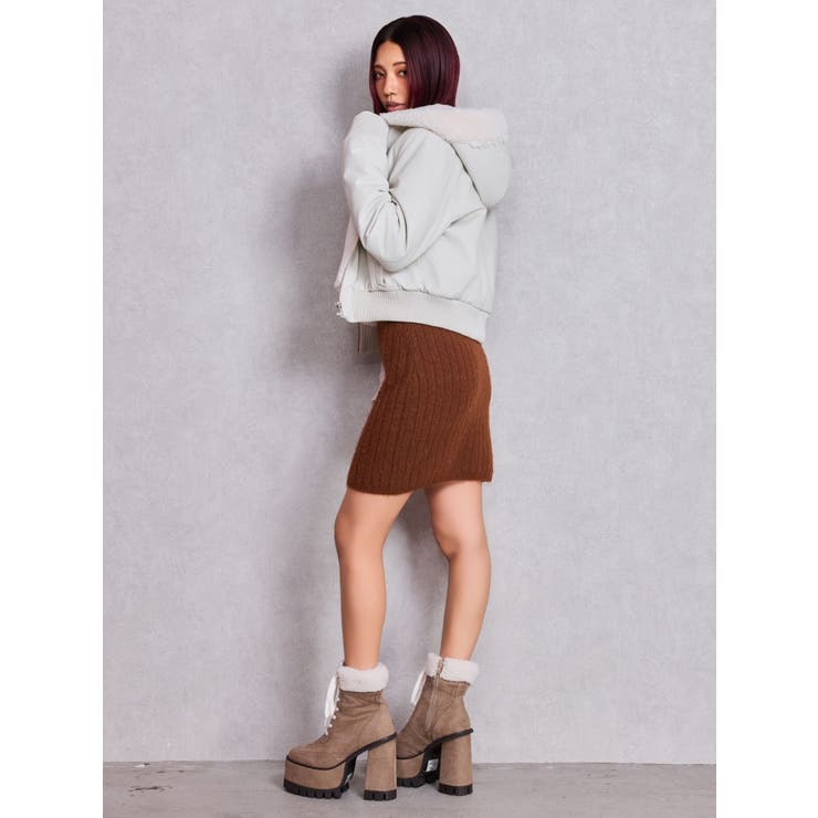 Hoodie Fake Leatherコート | GYDA | 詳細画像10 