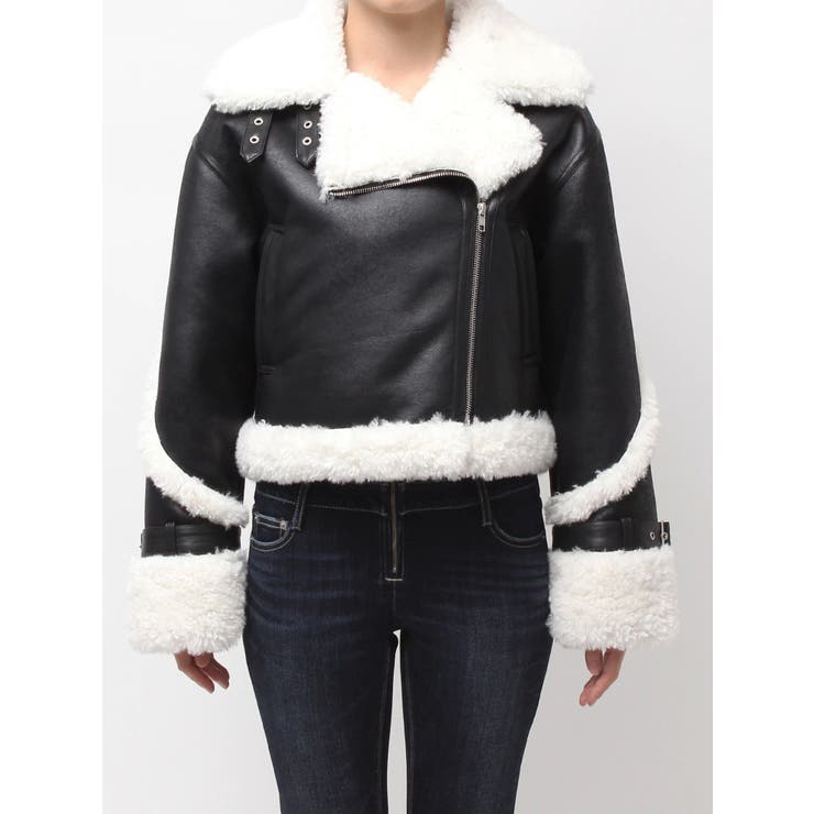美品✨インゲボルグ　ラムスェード　ライダース　2way　フォックスファー　M 美品✨インゲボルグ ラムスェード ライダース 2way フォックス