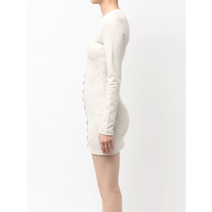 フロントレースアップタイトミニワンピース[品番：MKSW0067179