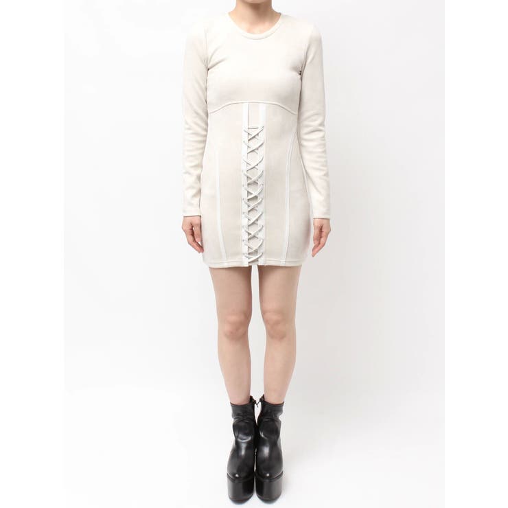 フロントレースアップタイトミニワンピース | GYDA | 詳細画像18 