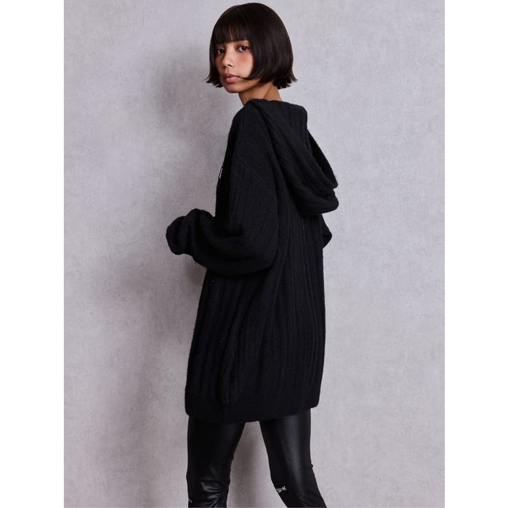 ランダムリブGG HOODIEニットチュニック | GYDA | 詳細画像10 