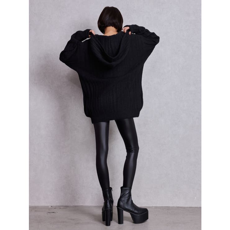 ランダムリブGG HOODIEニットチュニック | GYDA | 詳細画像13 