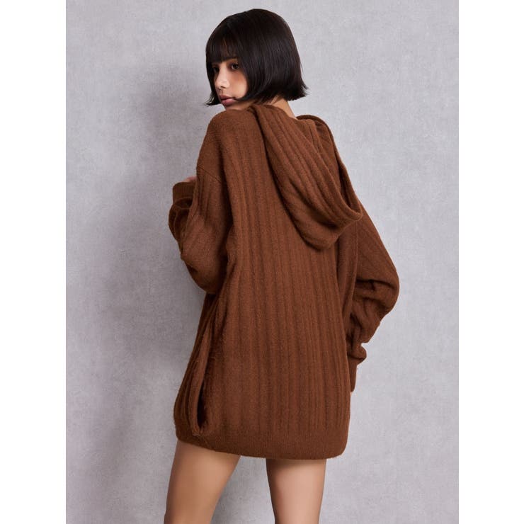 ランダムリブGG HOODIEニットチュニック | GYDA | 詳細画像15 