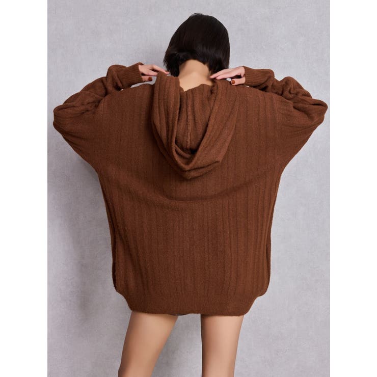 ランダムリブGG HOODIEニットチュニック | GYDA | 詳細画像16 