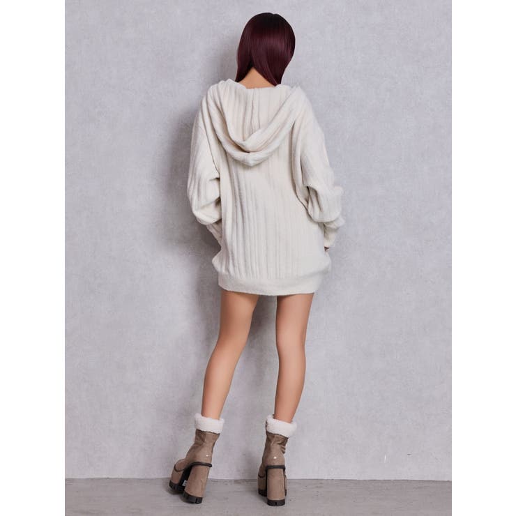 ランダムリブGG HOODIEニットチュニック | GYDA | 詳細画像7 