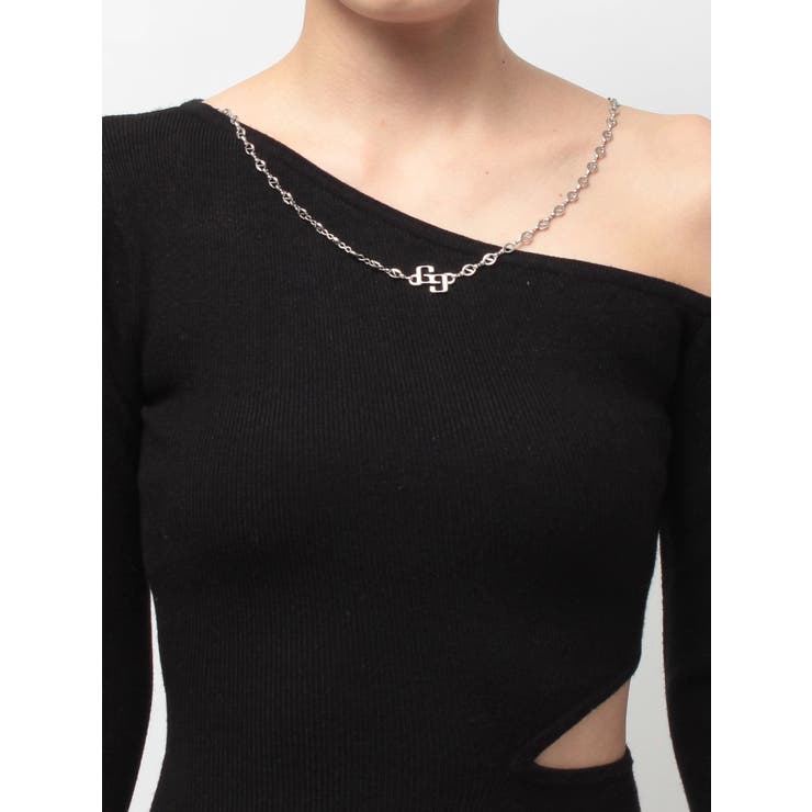 GG CHAIN LEFT OPEN LONGニットワンピース | GYDA | 詳細画像12 