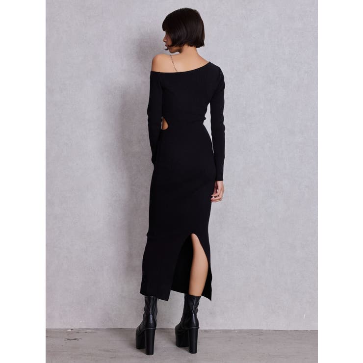 GG CHAIN LEFT OPEN LONGニットワンピース | GYDA | 詳細画像7 