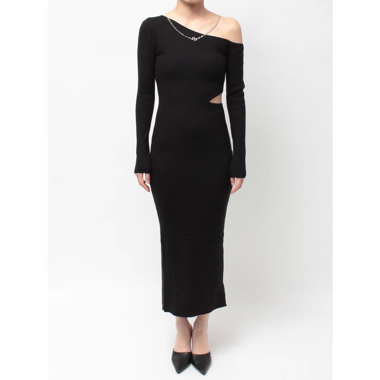 GG CHAIN LEFT OPEN LONGニットワンピース[品番:MKSW0067572 GG CHAIN LEFT OPEN LONGニットワンピース[品番:MKSW0067572