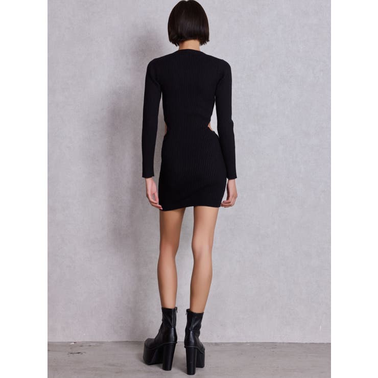 LONG SLEEVE SIDE OPEN ニットミニワンピース | GYDA | 詳細画像6 