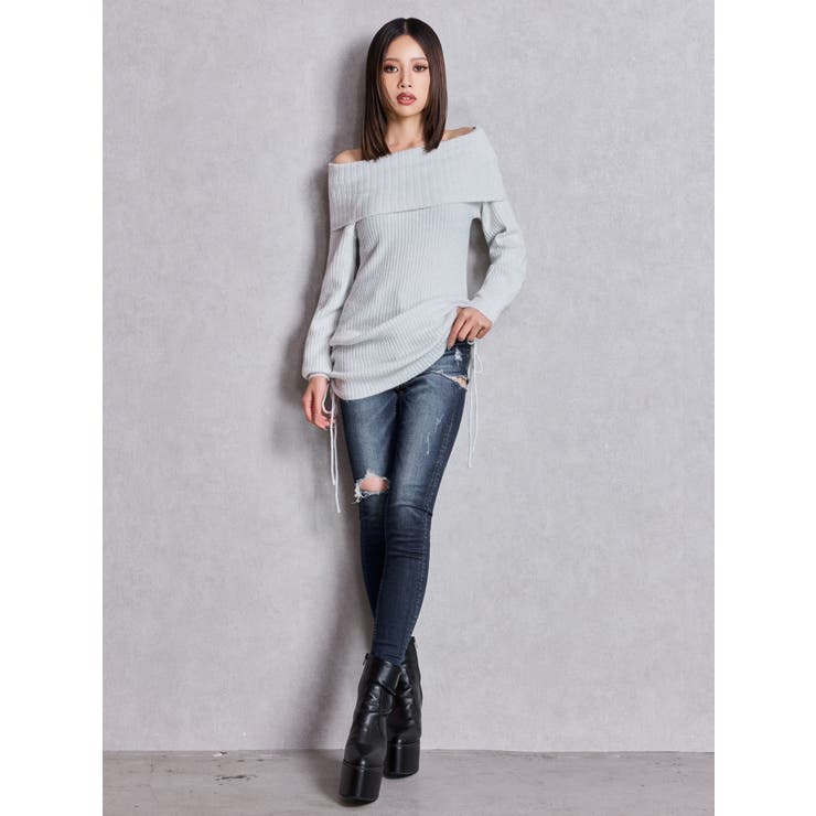 2WAYオフショルラメニットチュニック | GYDA | 詳細画像10 