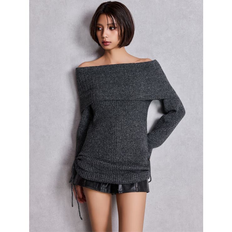 2WAYオフショルラメニットチュニック | GYDA | 詳細画像3 