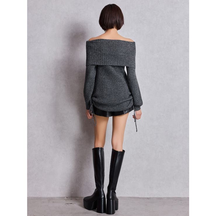 2WAYオフショルラメニットチュニック | GYDA | 詳細画像6 