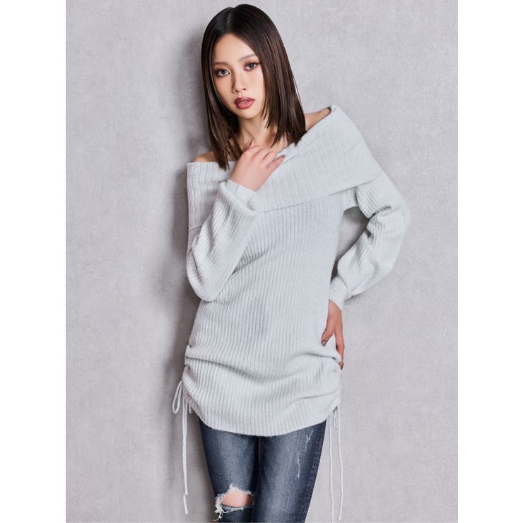 2WAYオフショルラメニットチュニック | GYDA | 詳細画像7 