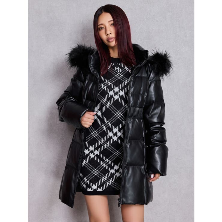 GG embroideryラメCHECKニットワンピース | GYDA | 詳細画像3 