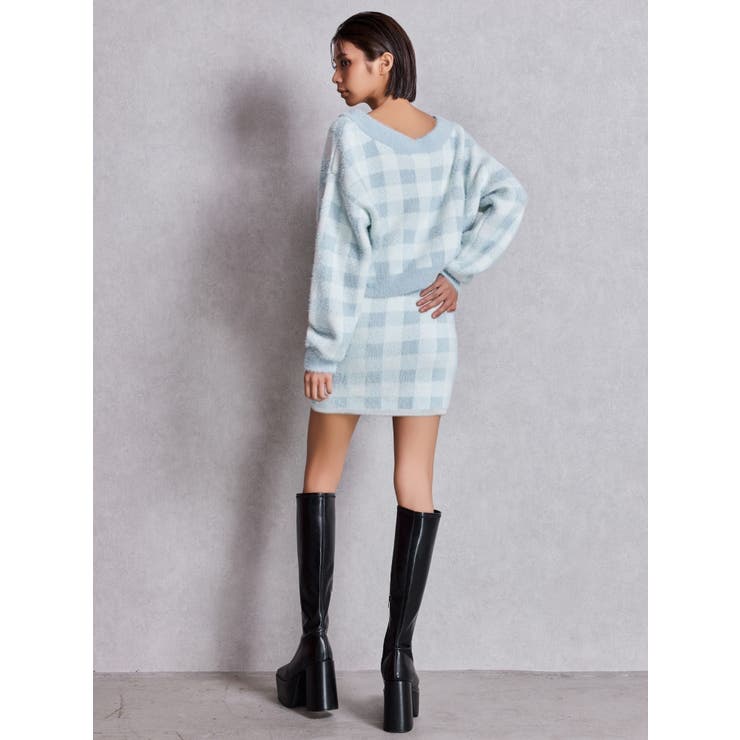 CHECK shaggy ニットスカートライクショートパンツ | GYDA | 詳細画像10 