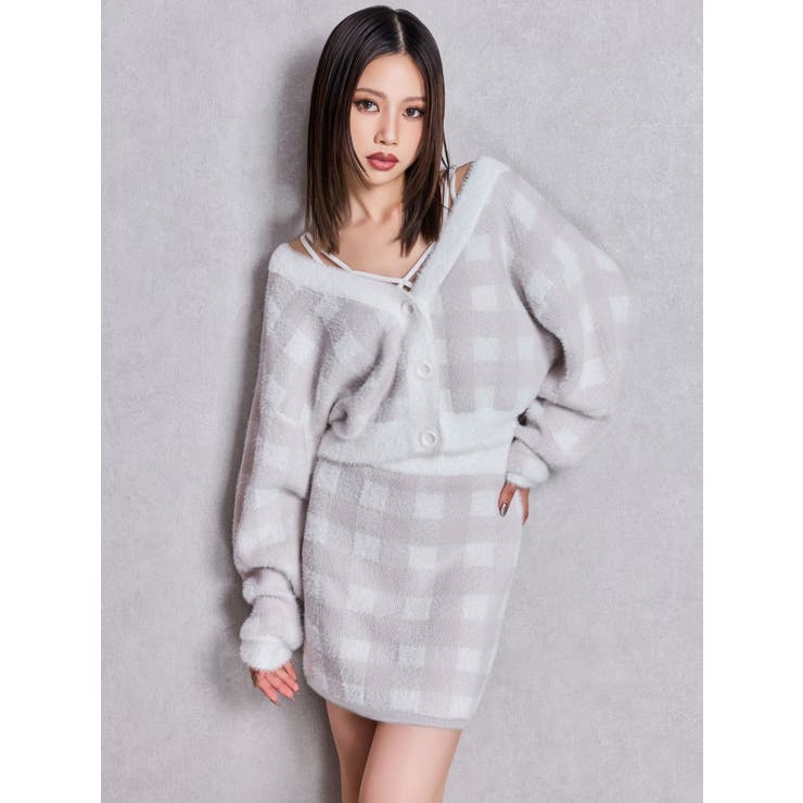 CHECK shaggy ニットスカートライクショートパンツ | GYDA | 詳細画像11 