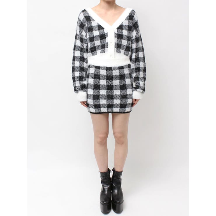 CHECK shaggy ニットスカートライクショートパンツ | GYDA | 詳細画像27 