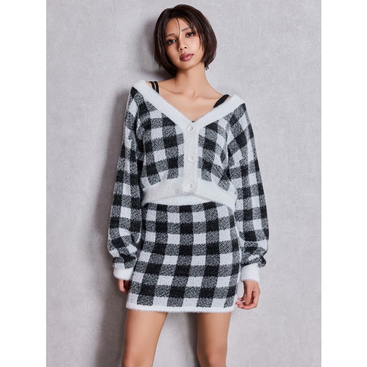 CHECK shaggy ニットスカートライクショートパンツ | GYDA | 詳細画像3 