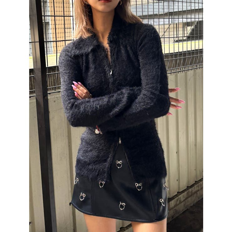 pierce designフェイクレザースカートライクショートパンツ | GYDA | 詳細画像4 