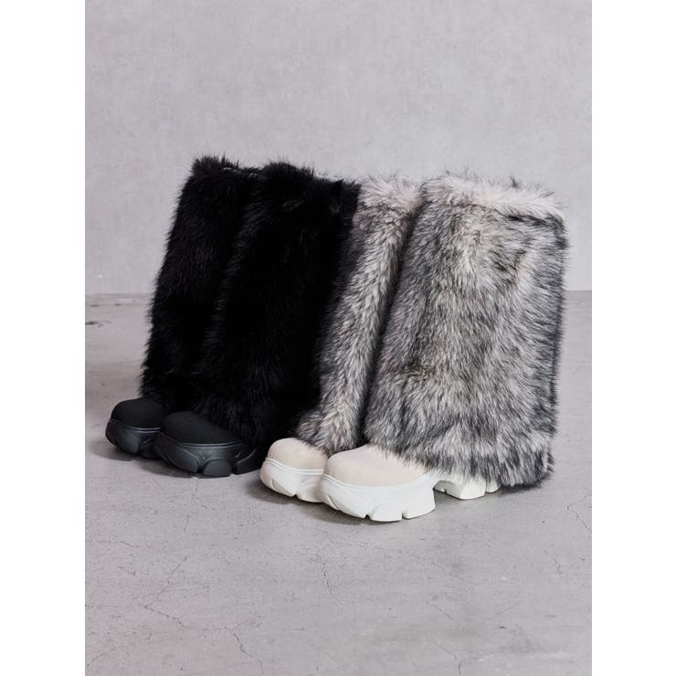 2WAY ECO FUR LEG WARMERニットブーツ | GYDA | 詳細画像3 