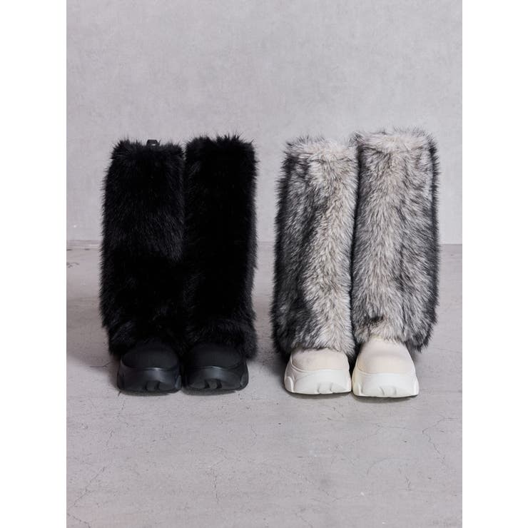 2WAY ECO FUR LEG WARMERニットブーツ | GYDA | 詳細画像4 