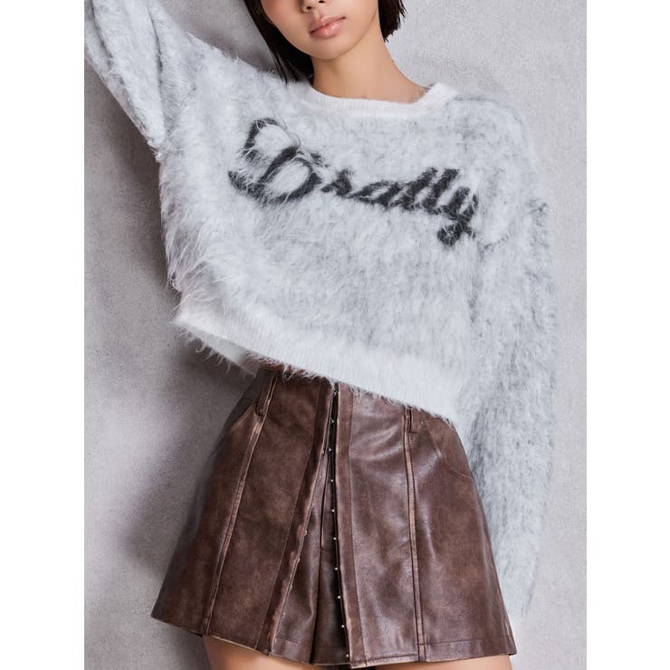 オフホワイト | BRATTY MOHAIR LIKEショートニットトップス | GYDA