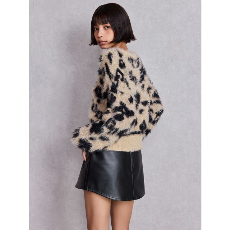 GG Leopardシャギーショートニットトップス | GYDA | 詳細画像10 
