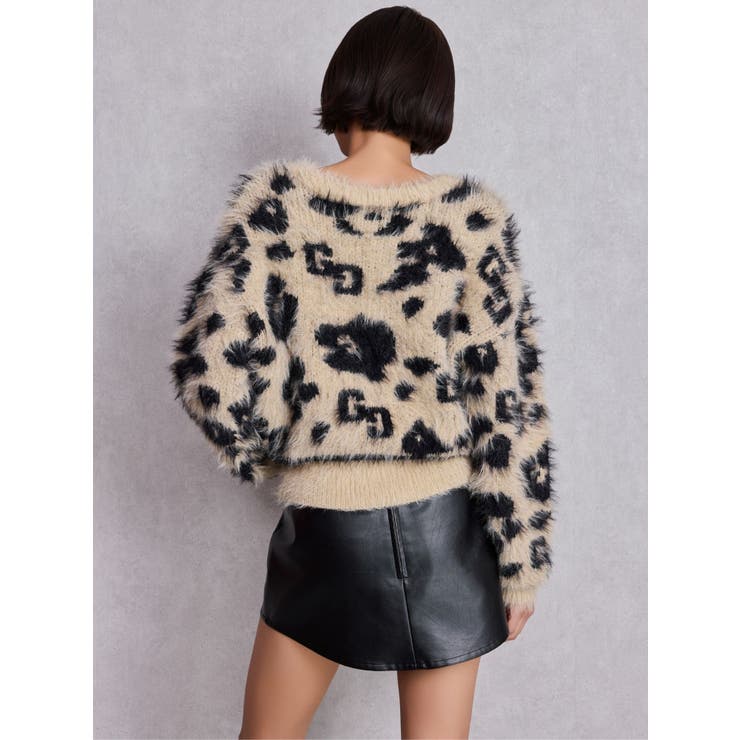 GG Leopardシャギーショートニットトップス | GYDA | 詳細画像11 