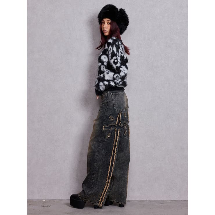 GG Leopardシャギーショートニットトップス | GYDA | 詳細画像17 